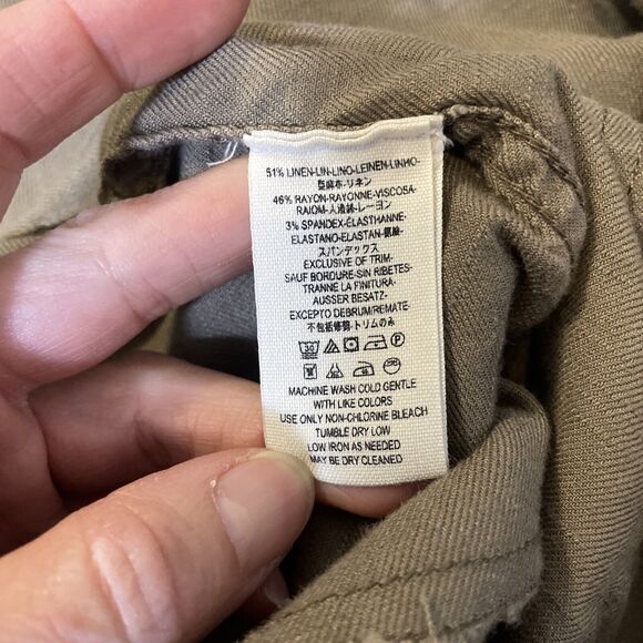 Free People Womens Jacket Sz Medium Raw Femme Brown Linen Blend Boho Open Front - Picture 7 of 9